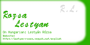 rozsa lestyan business card