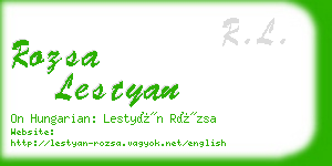 rozsa lestyan business card